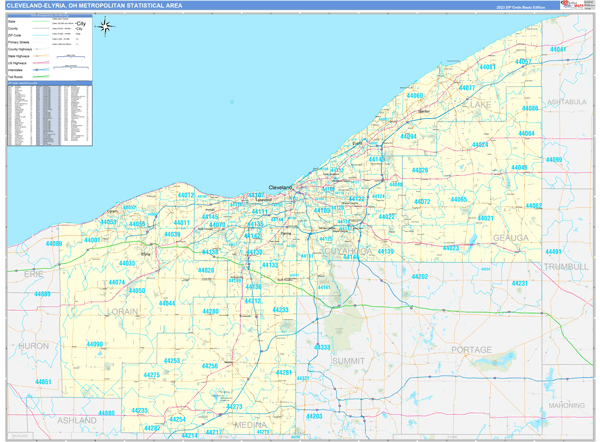 Cleveland-Elyria Metro Area Map Book Basic Style